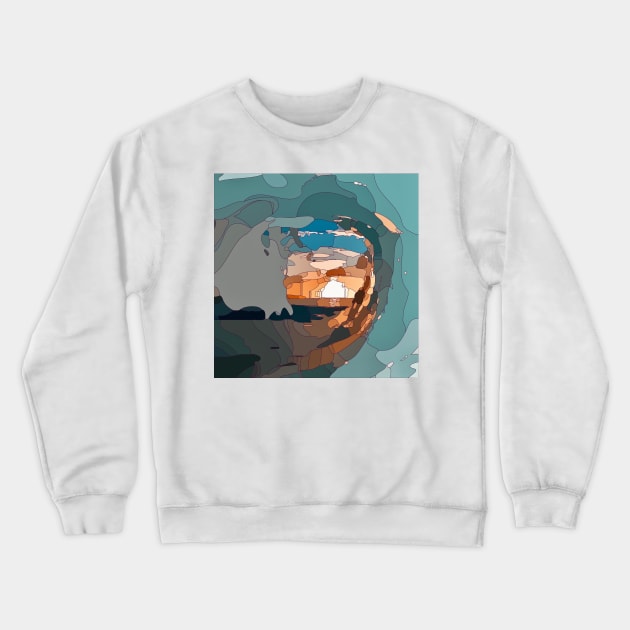 Waves and Sunset Crewneck Sweatshirt by Playful Creatives